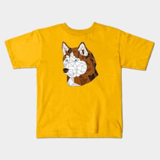 Siberian Husky Copper Stained Glass Kids T-Shirt